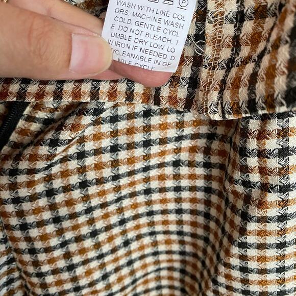 SHEIN Plaid Ankle Pants Size 0 Lightweight Cropped Trousers with Pockets - Picture 6 of 6